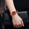 Ladies Bracelet Quartz Watch Sparkling Rhinestone Rectangular Dial Watch Faux Diamond Bracelet Wristwatch for Women Elegant Jewelry Timepiece