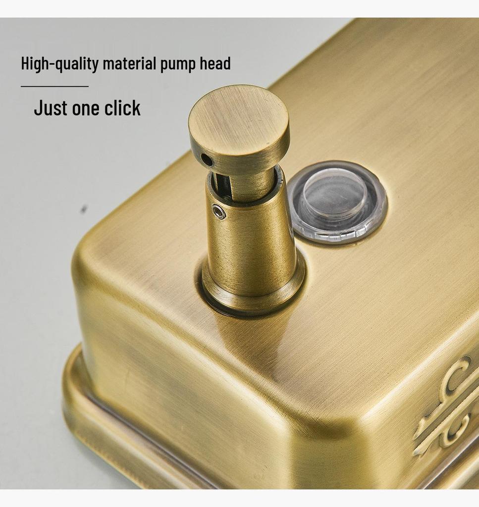 Wall-Mounted Black & Gold 500ML 304 Stainless Steel Soap Dispenser