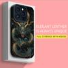 Vertical Grain Leather Dragon Printed Soft Silicone Phone Case Back Cover with Camera Lens Full Protection for iPhone