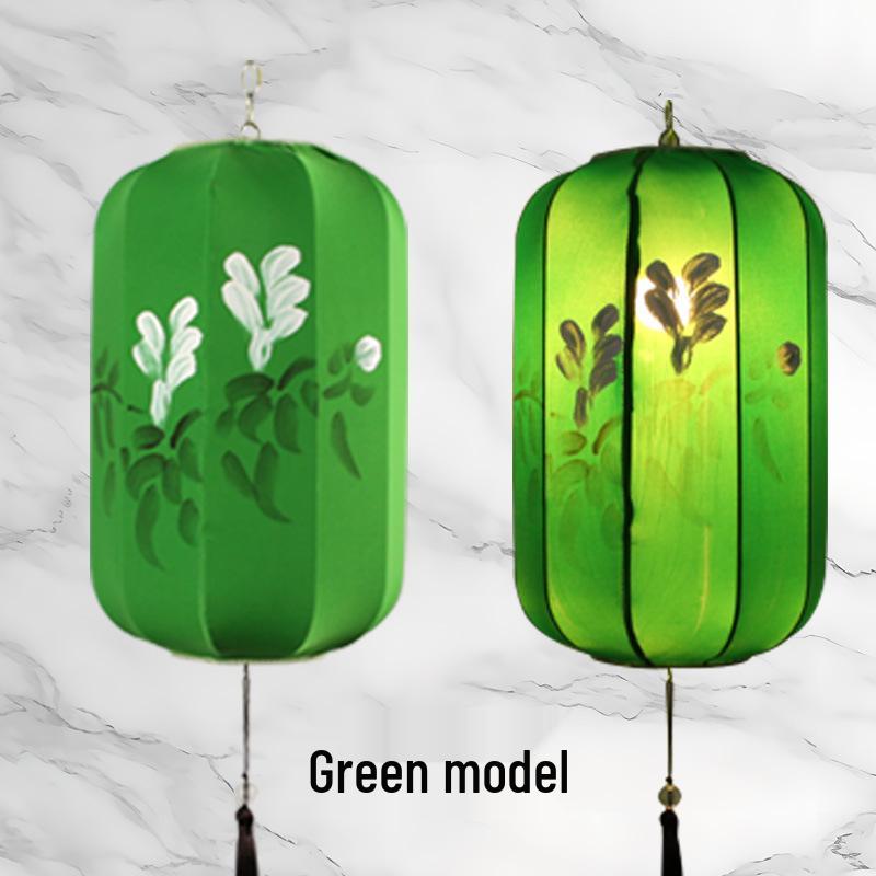 Antique-Style Hand-Painted Chinese Fabric Lanterns for Hotels, Weddings & Scenic Spots - Irregular Winter Melon Shape Chandeliers