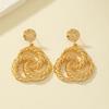 Niche Design Twist Geometric Circle Earrings for Women Korean Style Internet Celebrity Cold Style Fashion Retro Earrings Earrings