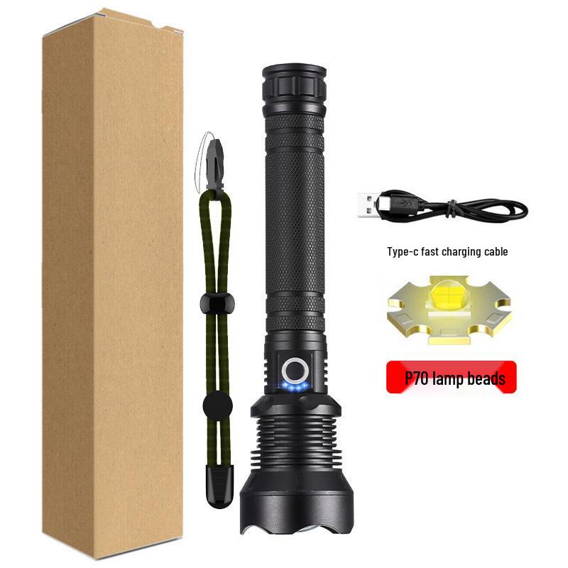 XHPp50 Aluminum Alloy Waterproof Flashlight with Telescopic Zoom & USB Charging