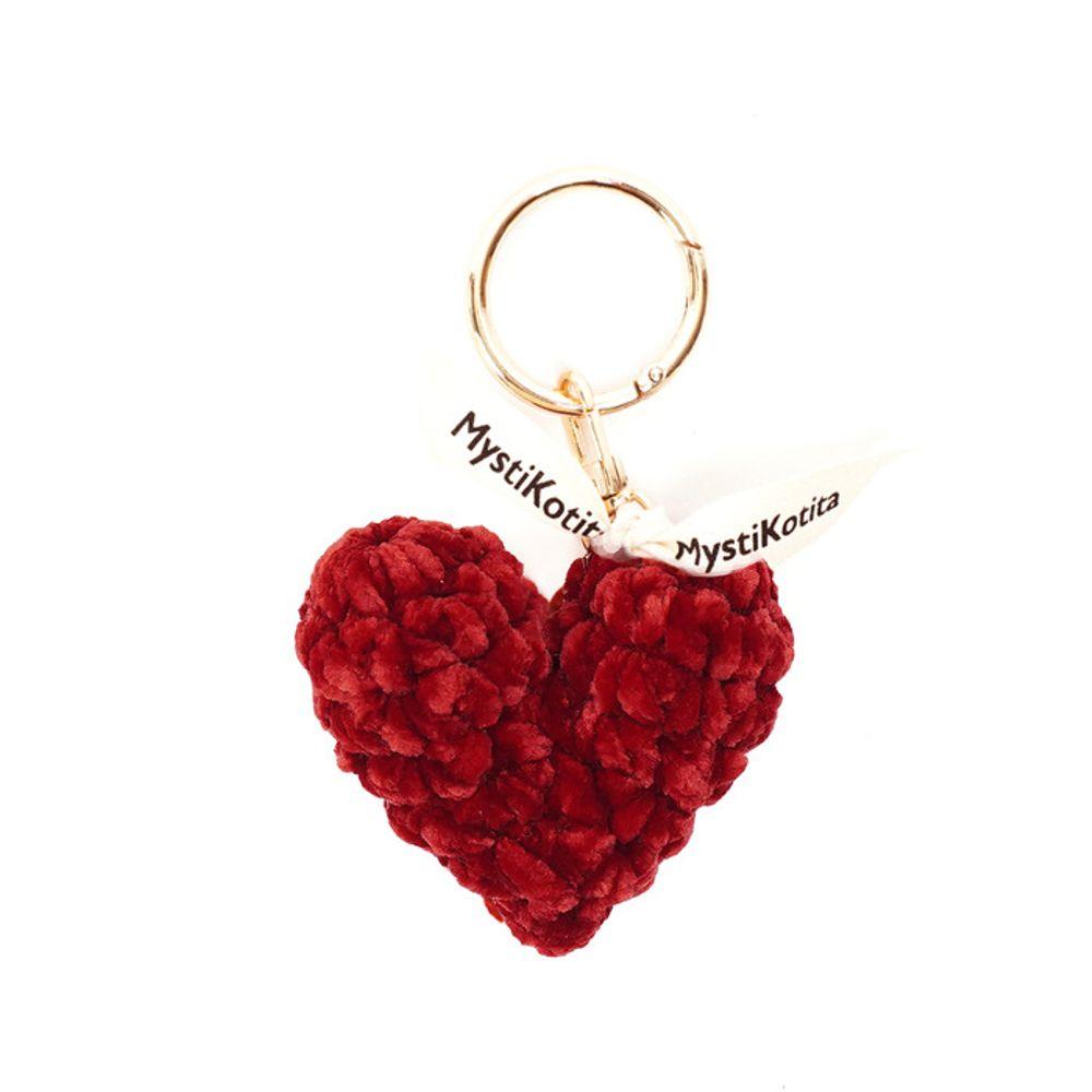 

MystiKotita Velvet Heart Keyring - M 5 colors black