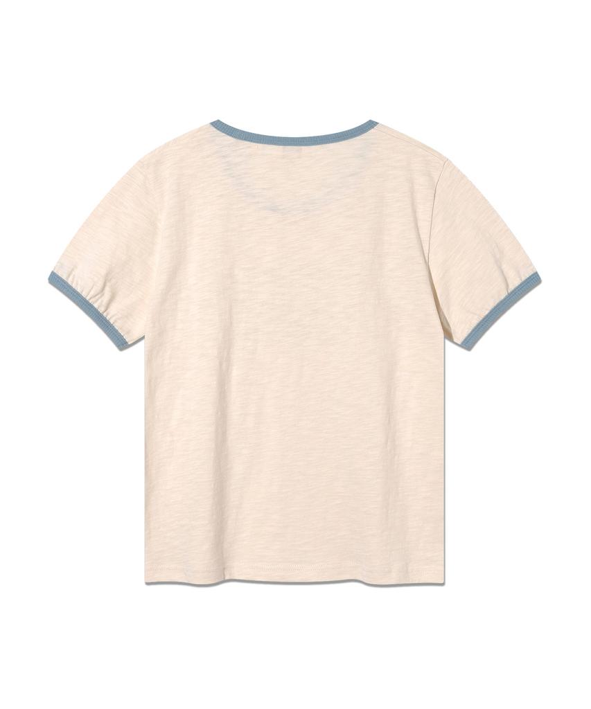LEE Women Typo Ringer T-Shirt Cream