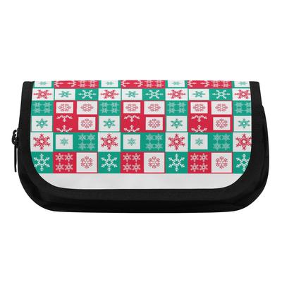 Pen Case Large Capacity Zipper Closure 300D Polyester with Dual Storage for Pens Ruler Scissors and Earphones for Students