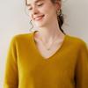 Women's V-Neck Solid Color Cashmere Sweater - Loose Fit, Soft Knit Pullover for Autumn/Winter