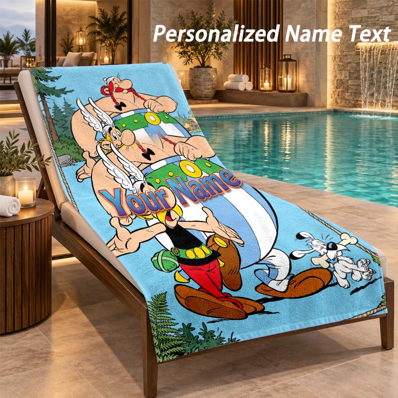 Asterix & Obelix Özel İsimli Plaj Havlusu Büyük Yumuşak Havlu İç Mekan Banyo Dış Mekan Plaj İçin