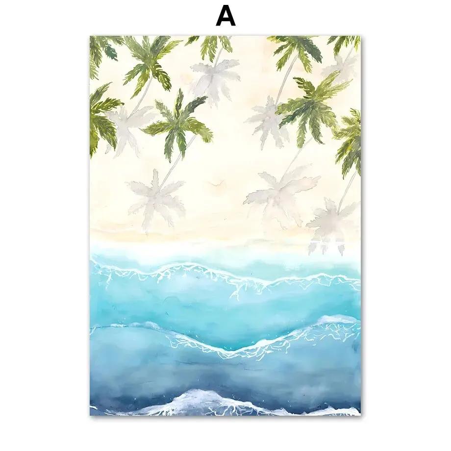 

Картина на холсте «Океанский пляж, пальма, серфборд, чайка» - Дорожные постеры и принты для декора гостиной 21x30cm No Framed
