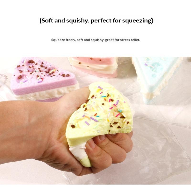 Süßes kuchenförmiges Squishy Fidget Toy Weich Langsam aufsteigend Pastell-Macaron-Farben Zur Stressbewältigung Zuhause Büro Kinder Spiel