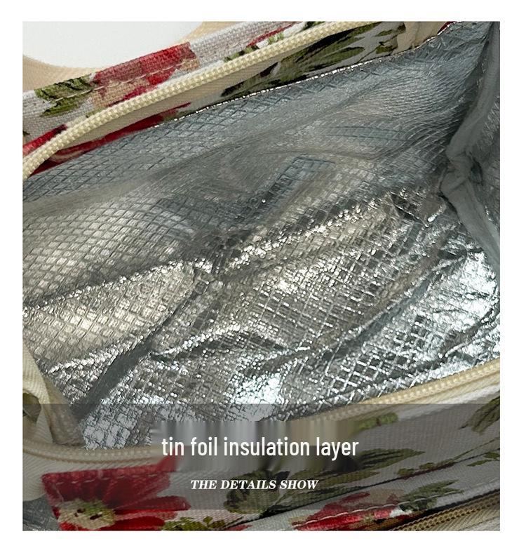 Stylish Large Capacity Aluminum Foil Bento Lunch Bag for Women