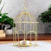 Gold metal candle lantern 25 cm