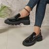 2025 Womens Leather Shoes Soft Sole Loafers Women Thick Soles Comfortable Slip on Single Shoe Plus Size