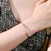 Mezmic Moissanite Baguette Line 925 Silver Bangle