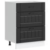 Kitchen Base Cabinet „Lucca” Black Glued Wood