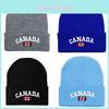 Canada Maple Leaf Knitted Hat With Embroidered Letters For Winter Outdoor Cold Weather Men