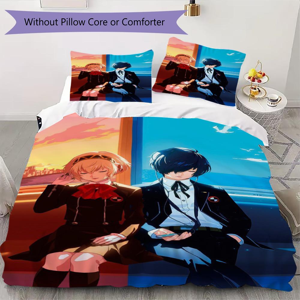 Persona Pattern Bedding uilt Set uilt Cover Pillowcase Home Decoration Birthday Gift (1 * duvet cover + 2 * pillowcase without core)106