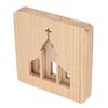 LED Night Light Christian Church Pattern Hollow Out 3D Wooden Lamp USB Interface Pine Wooden Night