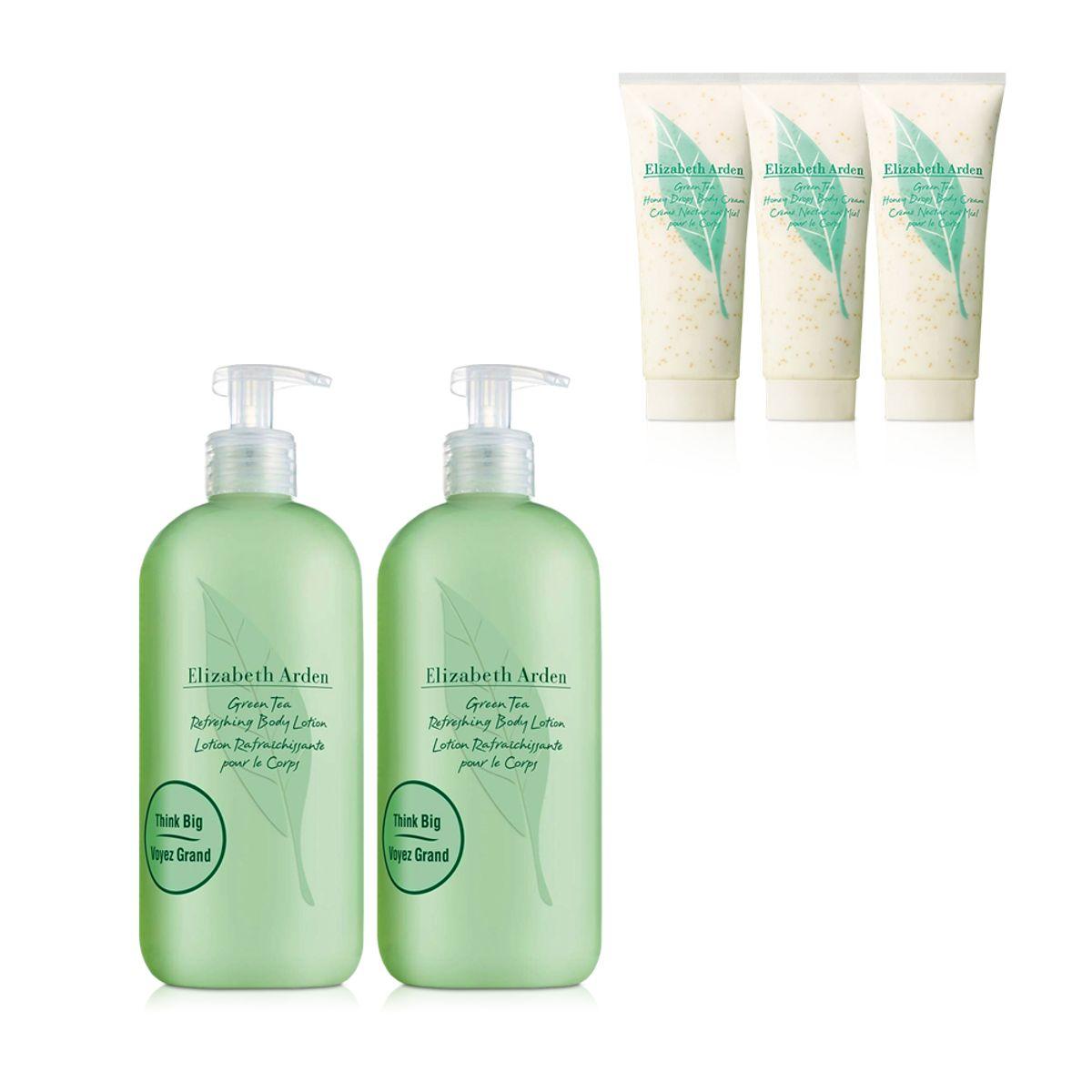 2 Green Tea Body Lotion 500ml + 3 Honey Drops Body Cream 100ml