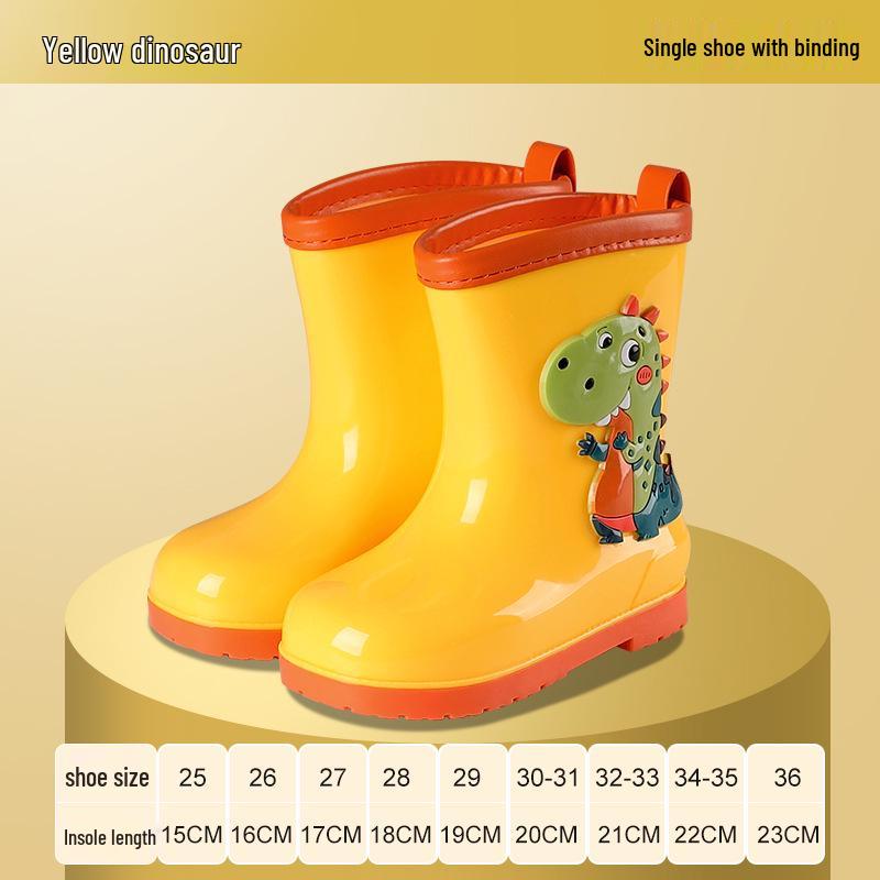 Kinder Cartoon Regenstiefel, Rutschfest mit elastischer Öffnung und weicher Samtsohle für ältere Kinder