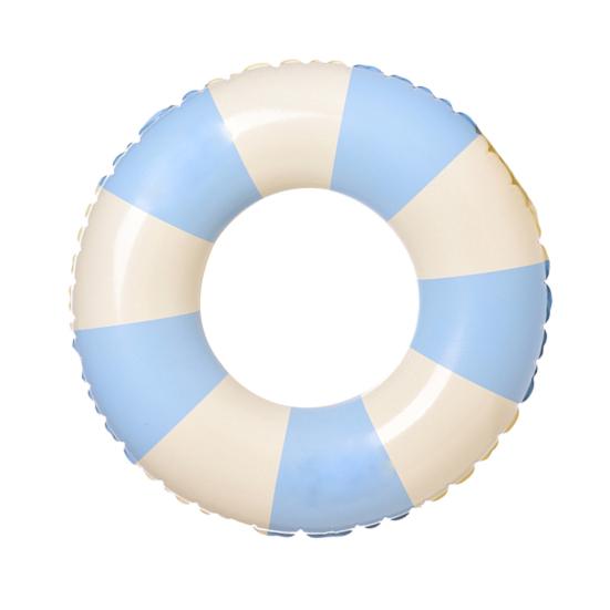 Vintage Striped Swimming PVC Ring Leakproof Men Thickened Inflatable Women Swim Ring 60 синий белый