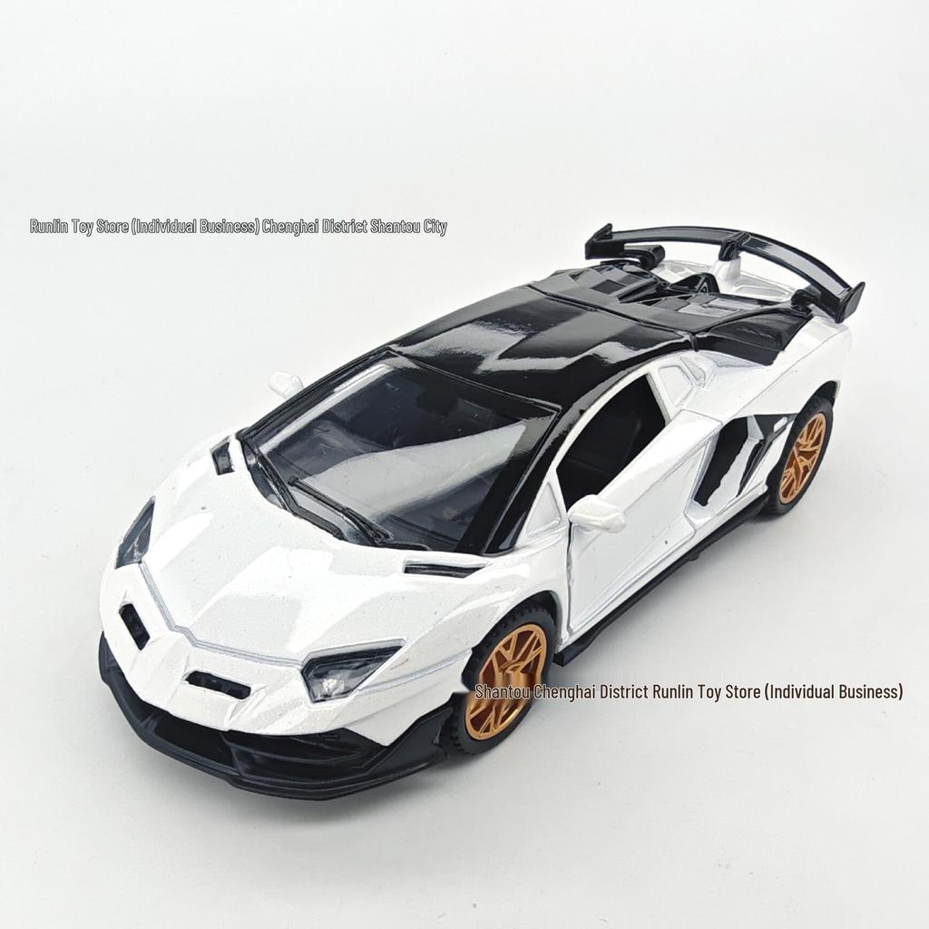 1:32 Alloy Lamborghini Sports Car - 15cm Pull-Back Toy with Openable Doors for Collection and Display