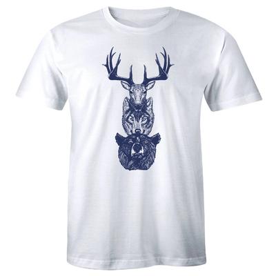 Deer Wolf and Bear T-Shirt for Men Animal Lover Shirt Gift Idea