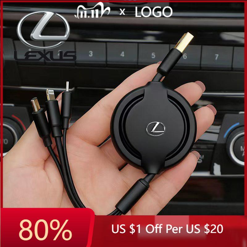 2026 Hot Interior Stickers 3-in-1 Micro Data Wire USB Type C Fast Charger For Lexus F SPORT RX300 IS200 IS250 ES350 Ct200h UX250