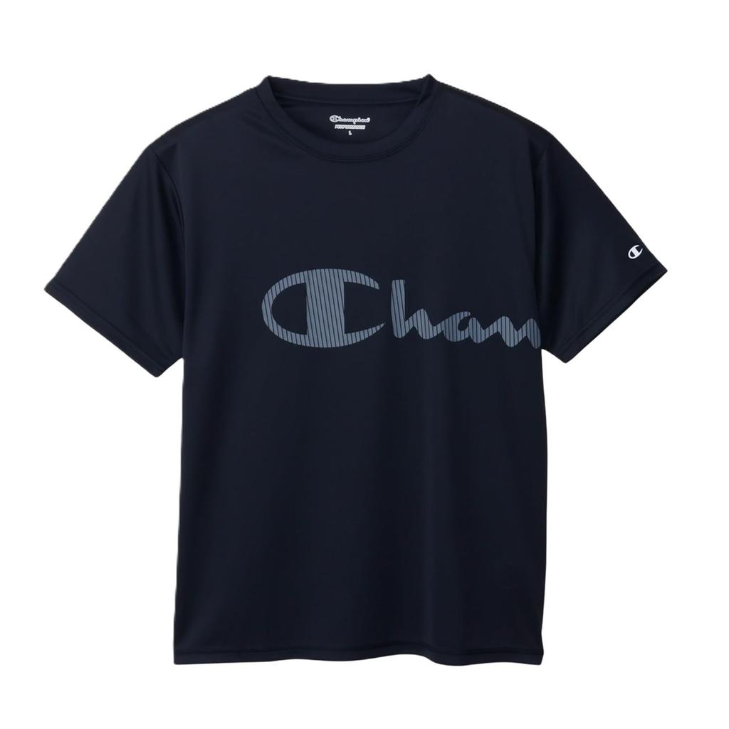Champion Short Sleeve Round Large UV Antibacterial and Odor Quick Graphic Rubber Basic Sports T-Shirt, Neck, Sizes, Protection, 100% Polyester,