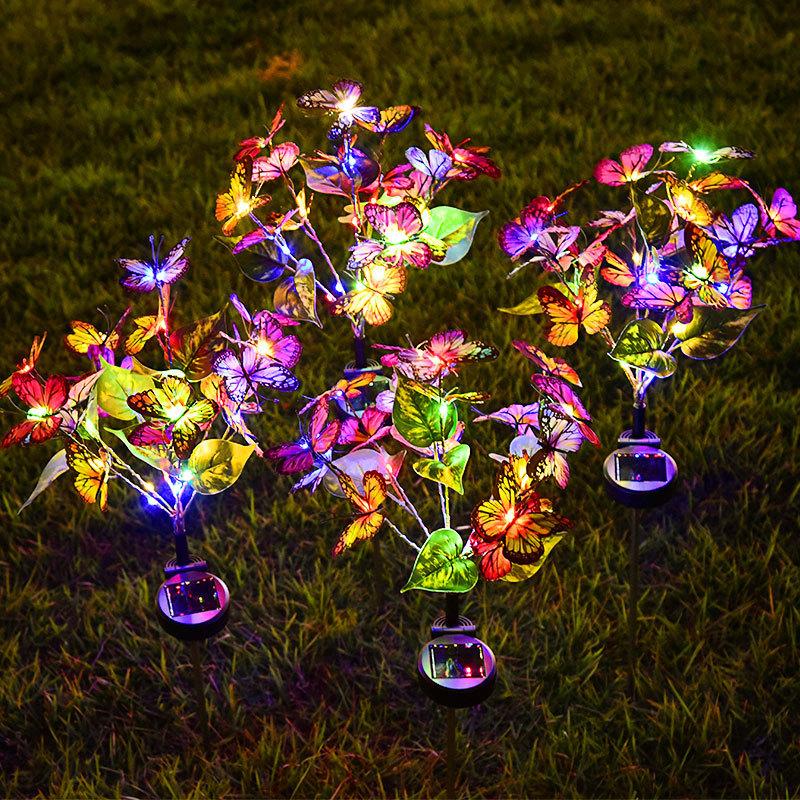 Outdoor Solar Flower Light for Garden Decoration LED RGB Fairy Light Solar Powered Lamp Decorative Lights for Landscape Backyard