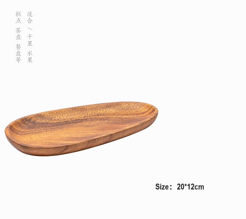 HeMu-Acacia Wooden Plate Set, Special-Shaped, Cake, Dessert, Fruit Serving, Small Sushi, Food Dishes, Premium Acacia