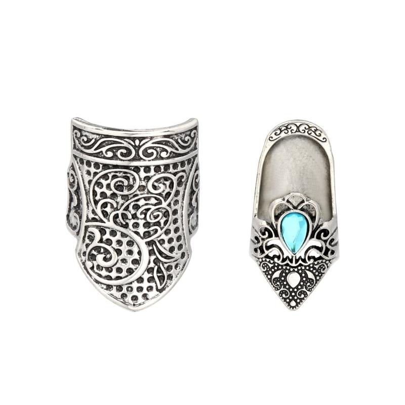 2Pcs Retro Metal Thimble Finger Tip Protector Ergonomic Finger Guards For Adult Beginner Hand Sewing Quilting Embroidery