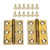 DRELD 2pcs Brass Decorative Cabinet Hinge 1/1.5/2/2.5 Inch Wooden Jewelry Box Hinge Furniture Fittings with Screws
