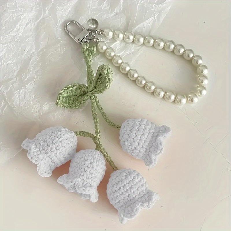 Cute Pearl Keychain, Thread Hook Orchid Flower String Design, Durable Packaging Buckle, Suitable for Practical Small Pendants In Keybag Accessories.