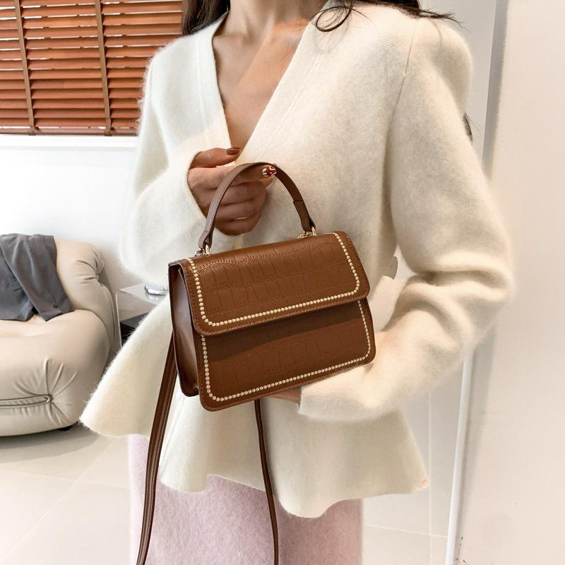 New Korean Style Trendy Small Square Bag Fashionable Simple Handbag Casual Personalized Shoulder Bag Retro Crossbody Bag