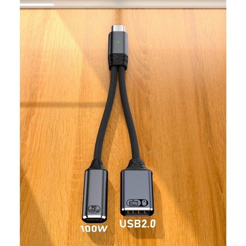 Rozdzielacz USB C Typu C Podwójna Wtyczka 100W Adapter Szybkiego Ładowania Kabel Rozdzielający Typ C Męski do Podwójnego Żeńskiego Kabla dla Telefonu