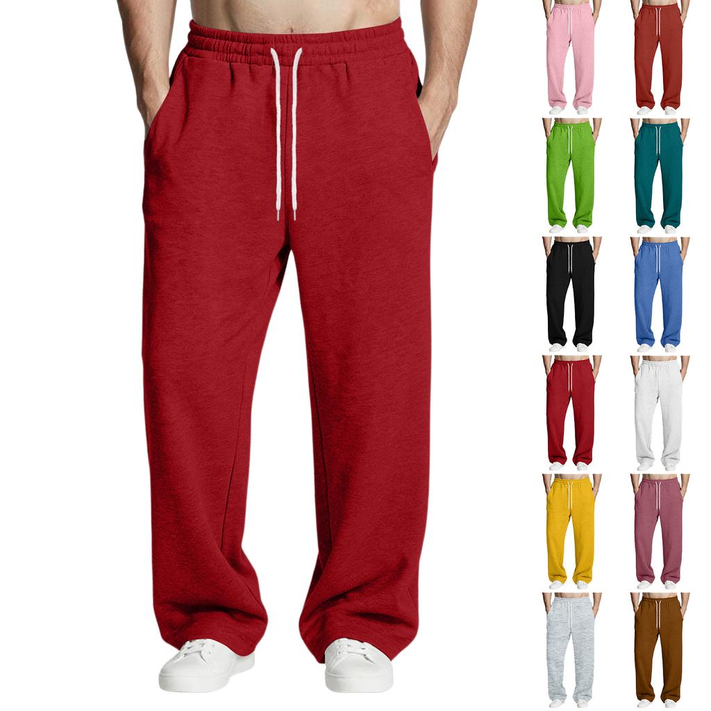Pantaloni da tuta casual da uomo a vestibilità rilassata con elastico in vita e coulisse