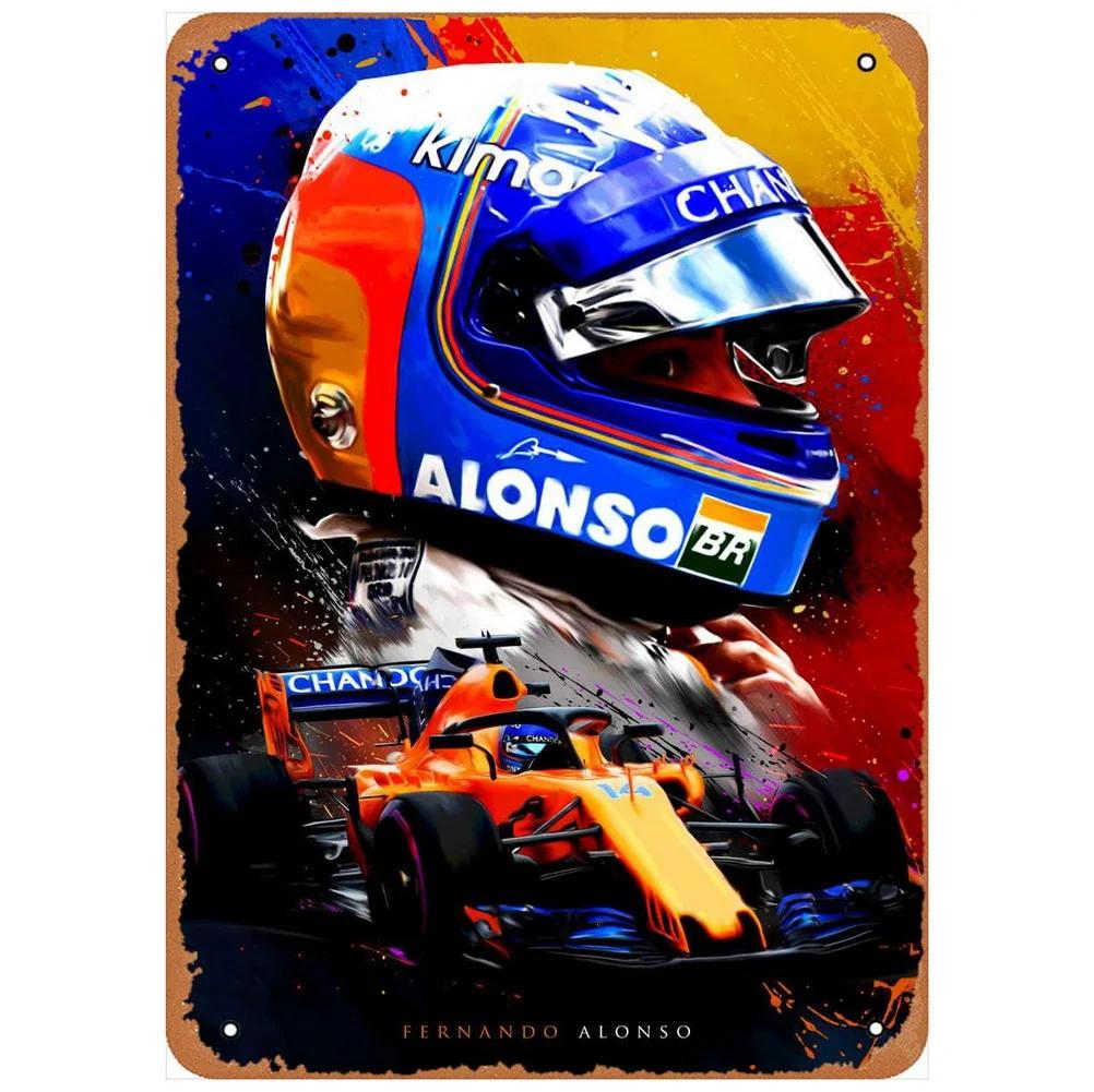 Monaca Grand Prix Car Racing Metal Tin Signs Posters Plate Wall Decor for Bars Game Room Man Cave Cafe Club Retro Posters Plaque