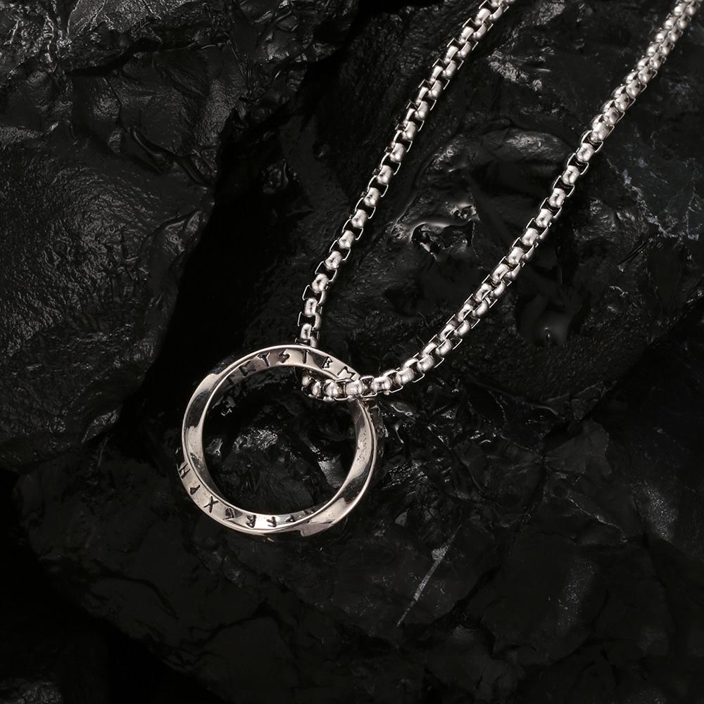 Stainless Steel Male Necklaces for Man Rune Pendant Necklace Man Vikings Accessories Collar Hombre Fathers Day Gifts
