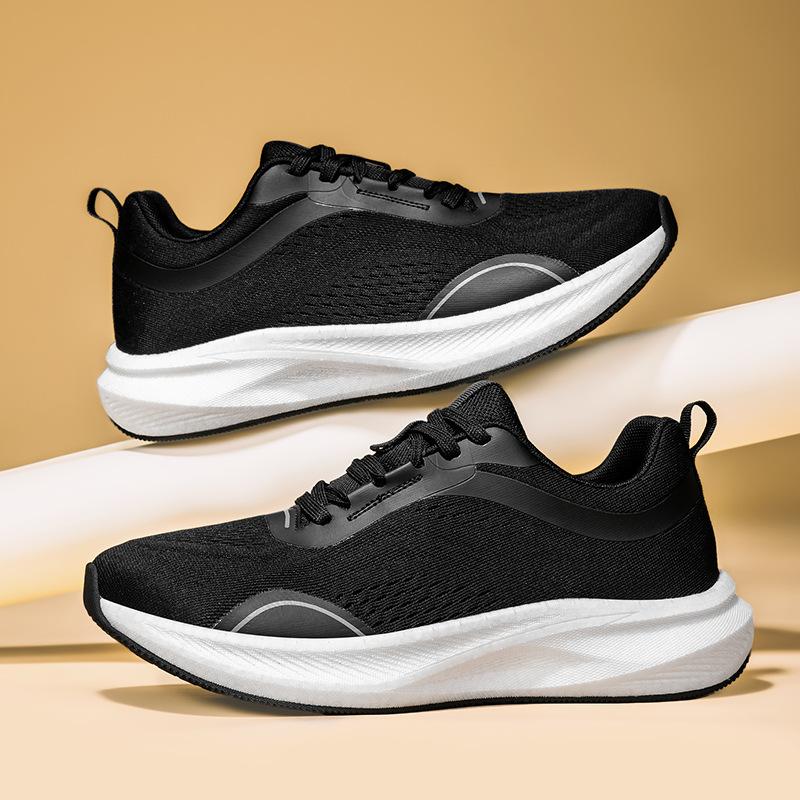 

Black running shoes fly-woven mesh wide-head sneakers men s wide feet wide feet big foot bones fat feet wide lasts 39