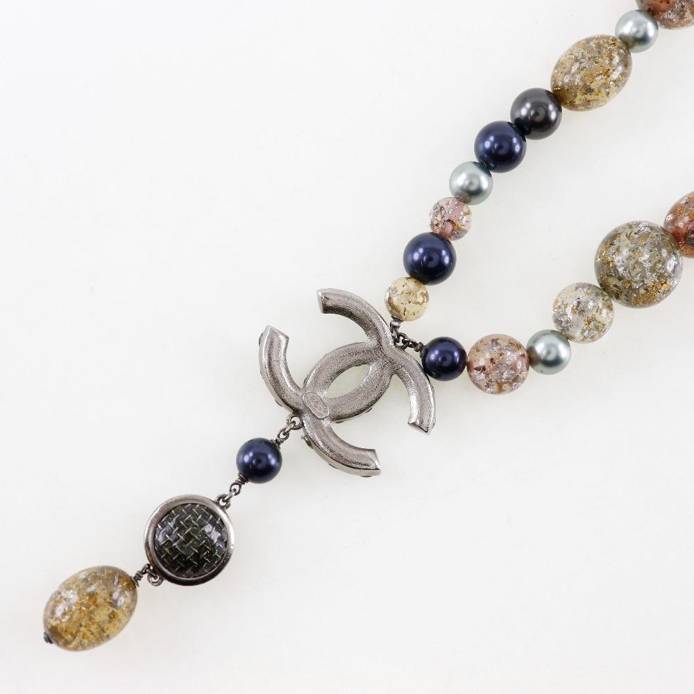 CHANEL COCO Mark Necklace multicolor metallic/Fake pearl/Rhinestone 147g Women Used