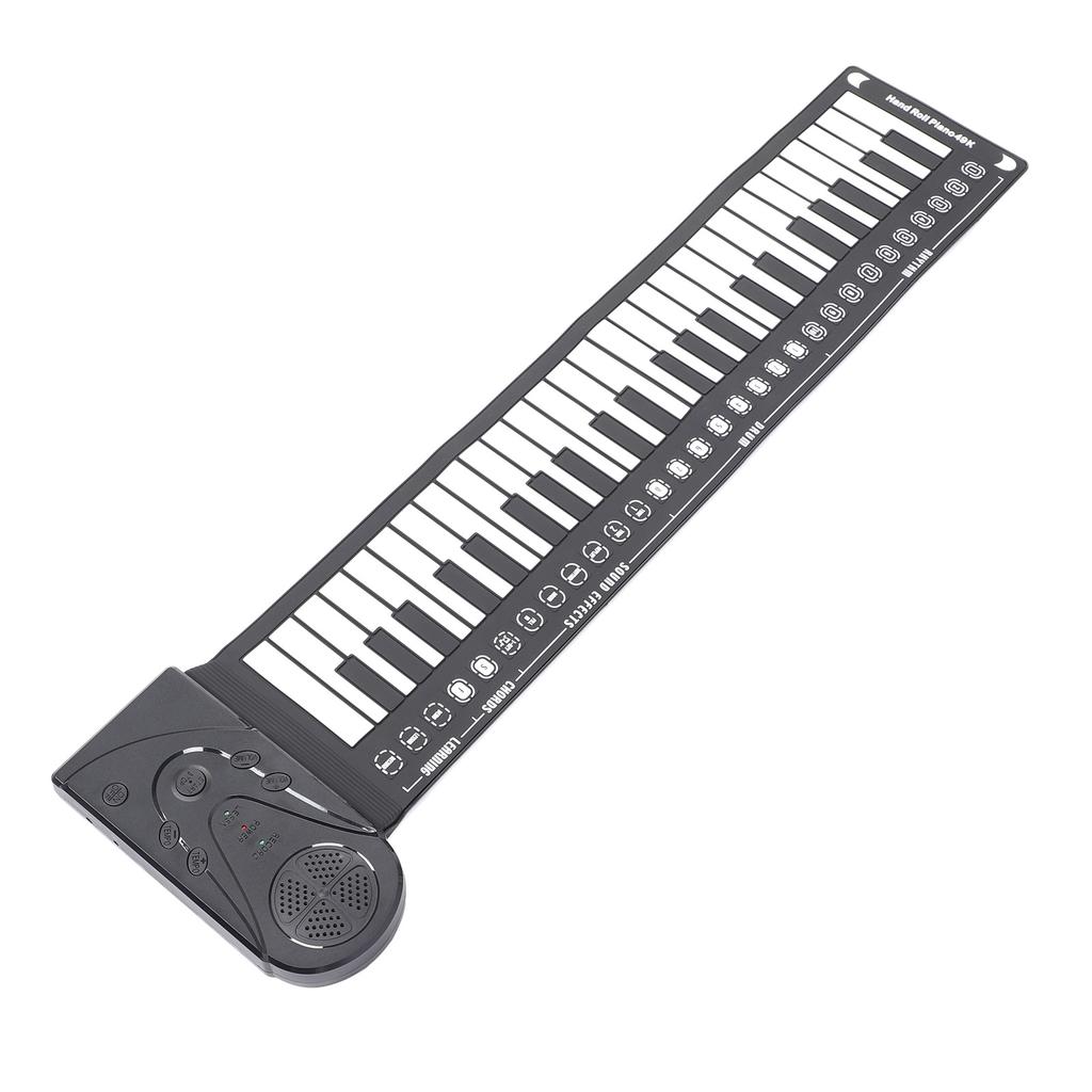 Portable Piano with Speaker 49 Keys Silicone Flexible 16 Tones 10 Rhythms 16 Level Volume Control