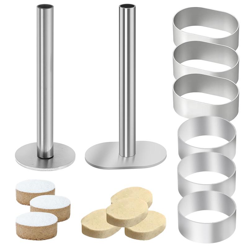 Stainless Steel Pulburon Molder With Pusher Cake Decorating Tools Diy Cake Mousse Pastry Ring Mold Cooking Rings Baking Tools