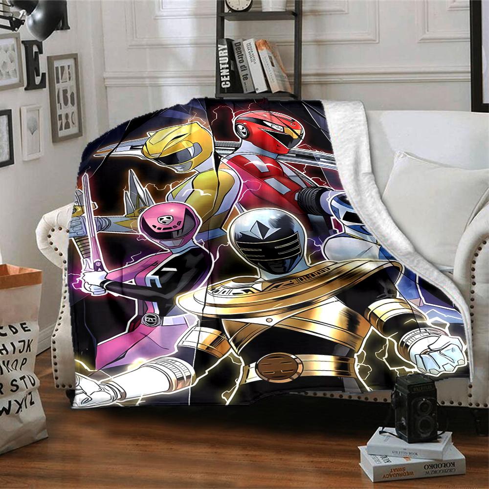 1pc Mighty Morphin Power Rangers1 Blanket, Gift, for Men and Women, Soft Blanket, Good for Sofa Bed Couch Travel, Lightweight Flannel Blanket