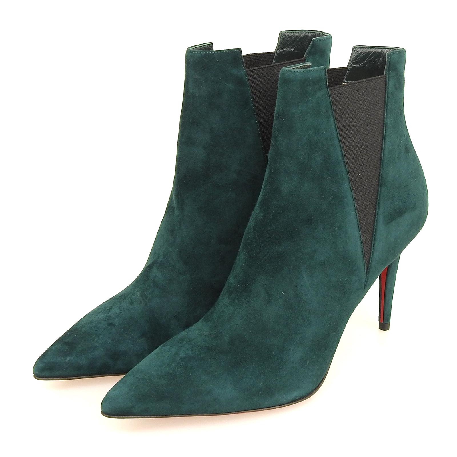 

Christian Louboutin Ankle boots stiletto heels green Suede leather 38.5 Used