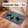 Cat Theme Crystal Velvet Floor Rug Personalized Custom Name Text Warm Carpet Home Decoration