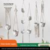 Creative Woven Hanging Flower Pot Basket with Net Bag Decoration