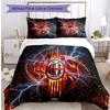 AC Milan Pattern Printed 3PCS Bedding Set Soft Skin-Friendly Washable Duvet Cover & Pillowcases Set All Season Bedroom