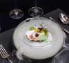 Transparente Glasschale mit seitlicher Öffnung Trockeneis-Schale Kreatives Geschirr für die Küche Spezielles Restaurant Salatschüssel Keramikschalen-Set