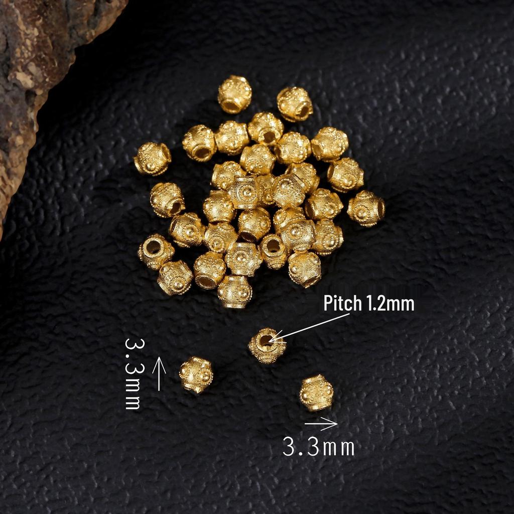 Argent Sterling S925 avec Perles Espacement Plaqué Or 24K pour Bijoux DIY