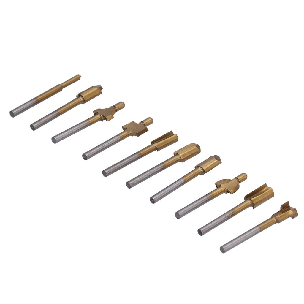 10pcs Carpentry Router Bits Carbide Rotary Burr Set for DIY Woodworking Carving Engraving Drilling